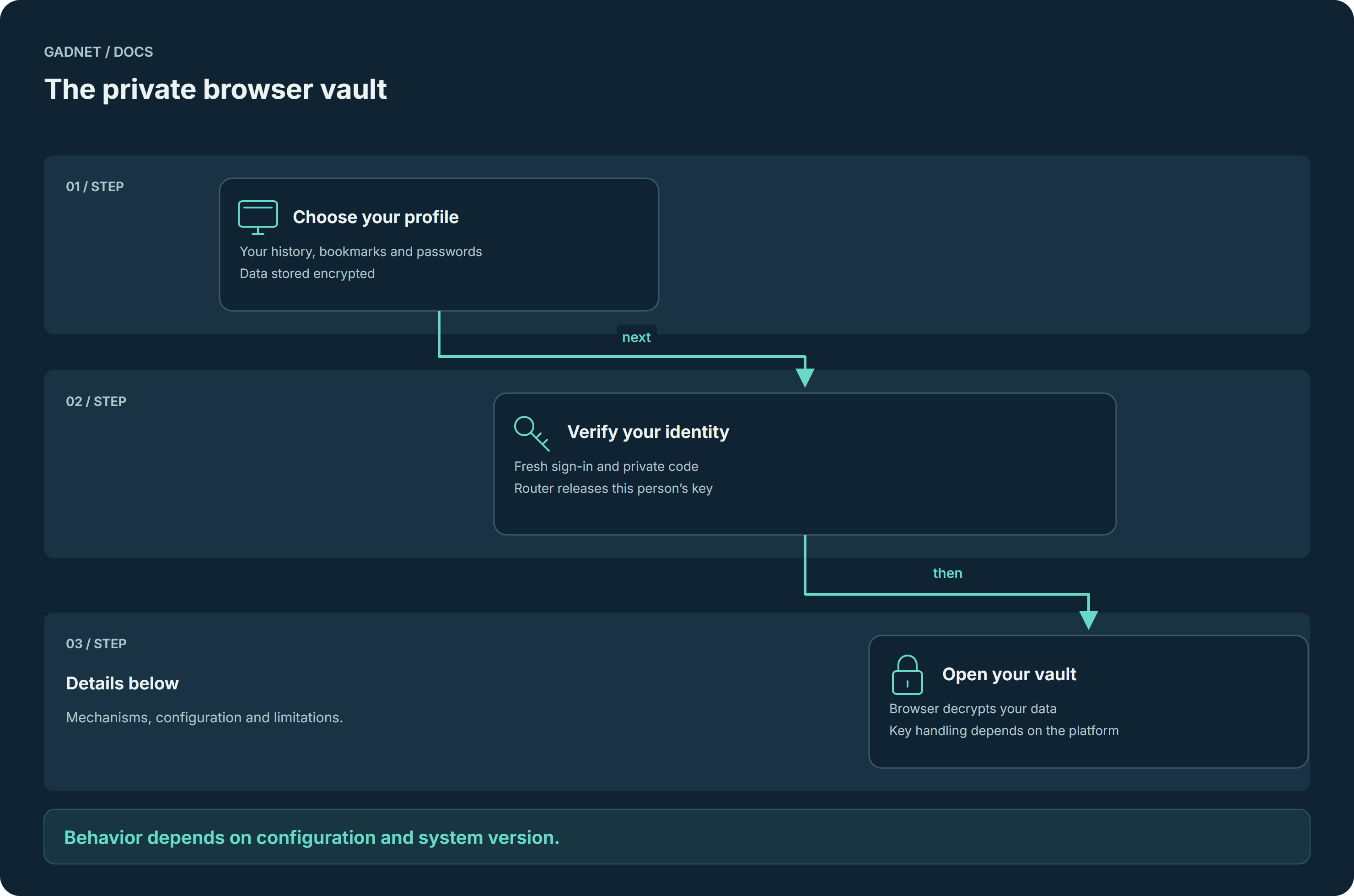 The private browser vault — process described below